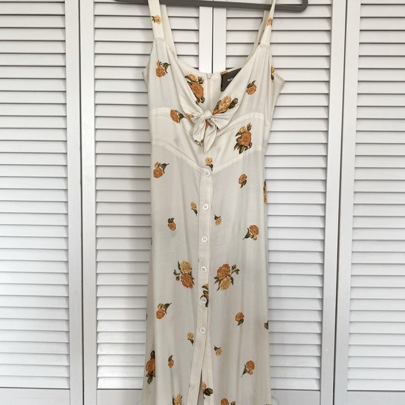 Reformation Yellow Frankfort Tie Midi Floral Sundress - size 4 - Picture 4 of 9